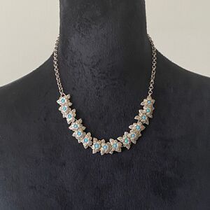 Vintage Danon Pewter Floral Necklace